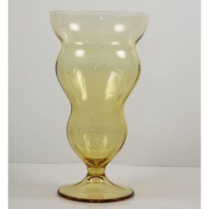 Vintage Federal Glass Lido Golden Glow 15 oz Footed Tumbler 146r Amber Optic